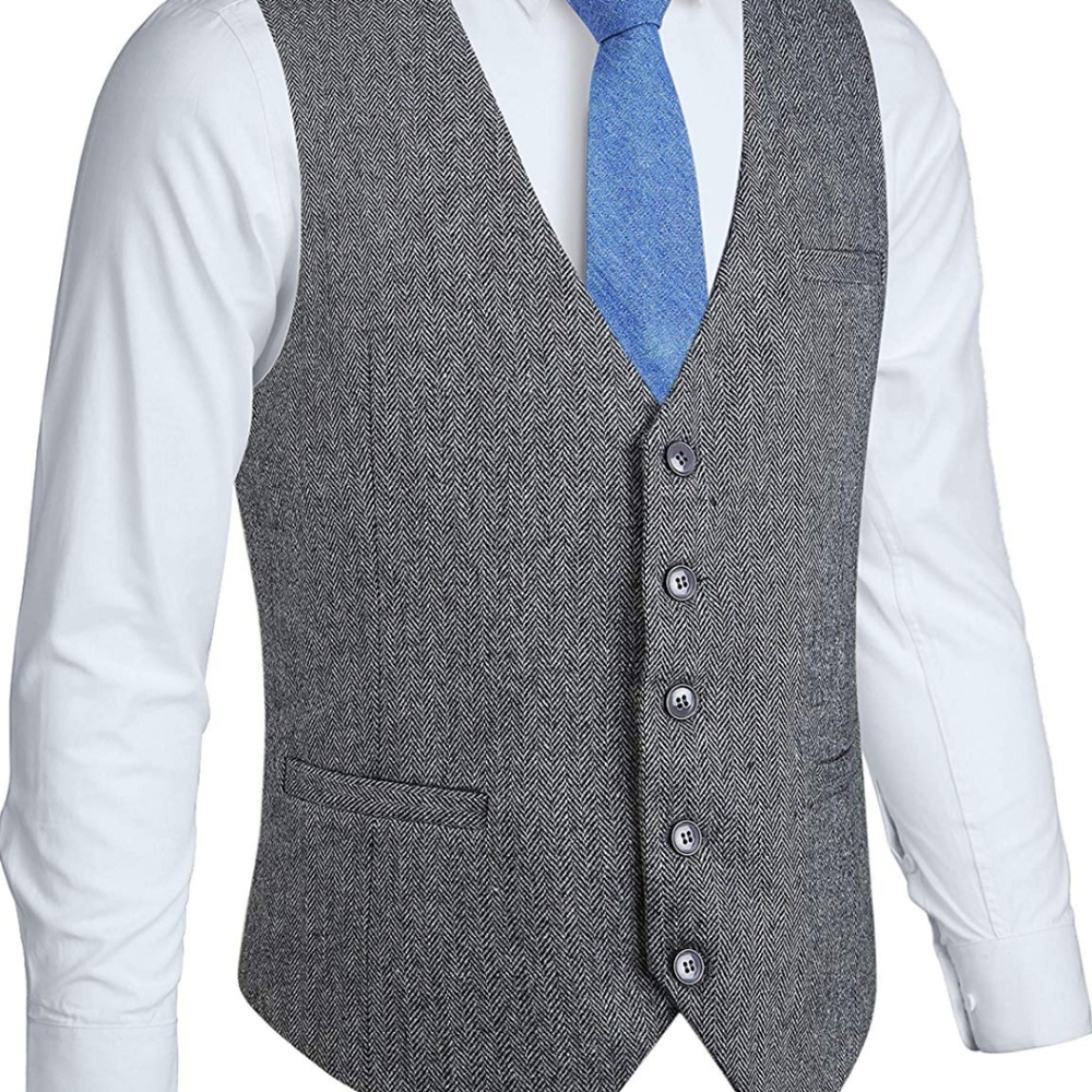Men's Herringbone Tweed Vest
